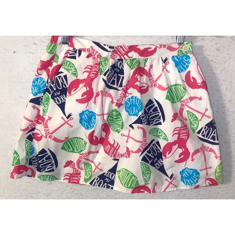 Lilly Pulitzer Mini Skirt Womens sz S Lined Rock My Boat Lobster Shell Cruise